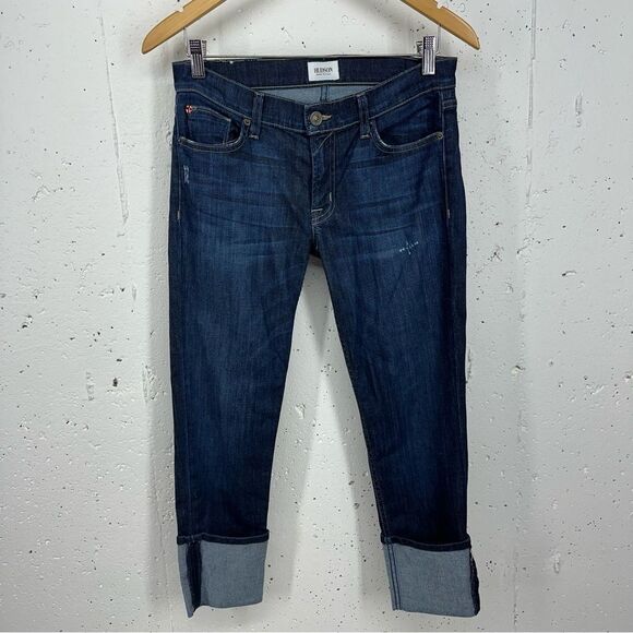 Hudson Women's Size 28 Muse Crop Skinny 5" Cuff Stretch Jeans - Picture 3 of 14